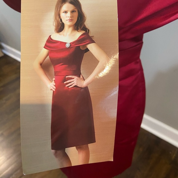 3 for $75! Red (Berry) Satin Dress Size 12 - Picture 3 of 7